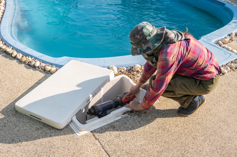 Technician Inspecting Fountain